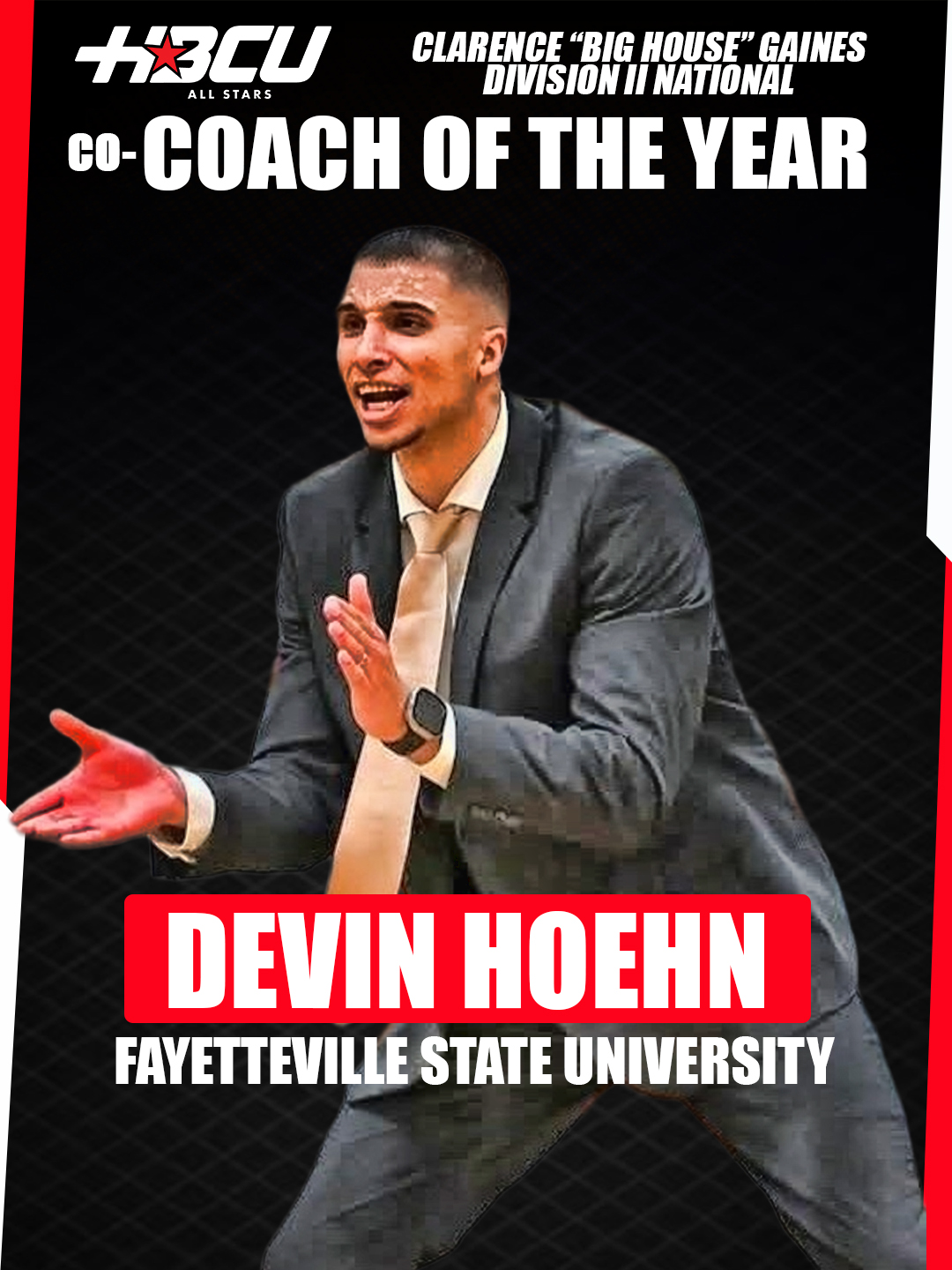 Devin Hoehn Clarence Big House Gaines Division II National Co-Coach of the Year